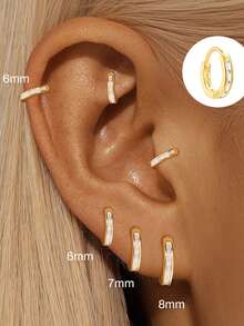 1pc 925 Sterling Silver Women's Earrings, Variety Of Styles, Inlaid With Cubic Zirconia, Lightweight And Delicate, Ideal Gift - Single Earring - View 1