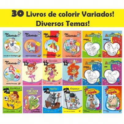 30 Livros De Colorir Atividades Vários Temas Diversos Infantis Livrinhos de Colorir Planetoon
