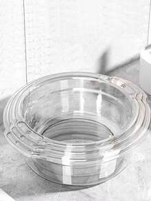 1pc加厚塑料盆家用洗菜盆学生宿舍洗脸盆洗衣盆塑料碗耐用厨房洗菜盆透明盆透明洗脸盆透明洗菜盆碗