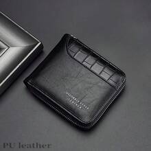 Dizorris Anti-Theft Bifold Men's Wallet, Retro Short Imitation Belt Wallet, Multifunctional Fashion With Card Slots, Cash And Coin Storage, Complete Zipper Closure, Simple And Atmospheric Design, Perfect Gift For Travel, Holidays, Birthdays And Special Occasions - 黑色 - 查看 5