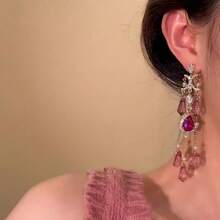 2pc Retro Water Drop Tassel Earrings Fashion Temperament High Sense Of Ear Jewelry - Hoa tai phong cách cung điện 09-2000 - Xem 3