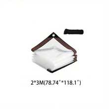 1Piece Multiple Size Specifications Clear Waterproof Tarpaulin Transparent Tarp Canopy Awnings Winter Plants Cover Greenhouse Film Tarp, Waterproof Tarpaulin, Clear Plastic Tarpaulin, Dustproof, Rainproof, UV Resistant Garden Coverage