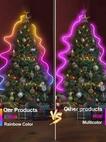 1 件装霓虹柔性 RGB LED 霓虹灯带，带遥控器 - 变色霓虹灯，适用于卧室、沙发、游戏设置和家庭影院装饰，非常适合节日装饰