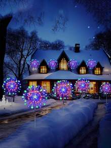 1/3 Sets 360 Lights Solar Fireworks Lights Outdoor, Solar Garden Lights, Solar Fireworks Lights With 240 LED Starburst String Lights 8 Modes Fairy Lights, Shopping Mall, RV, Camping, Wedding Christmas, Lawn Backyard Party Garden Decoration