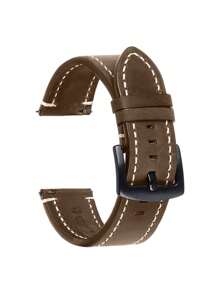 1 Pc Fashionable And Retroartificial Leather Watch Strap, Watch Accessories, Classic Stitching Design, Soft And Comfortable, It Is Suitable For Both Men And Women To Wear Daily In Summer.18mm 20mm 22mm