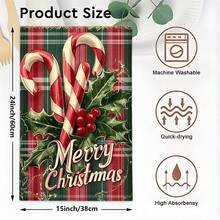 1 set/1 pièce/2 pièces Serviettes de cuisine et gants de vaisselle imprimés de cannes de Noël, convenant à la décoration intérieure des restaurants, cuisines et salles de bain, à la décoration de fête, aux cadeaux de vacances et pouvant également être offerts en cadeaux de Noël