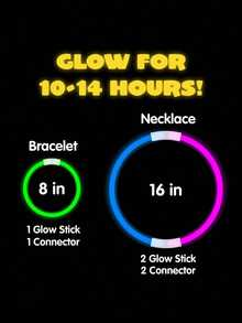 100/50/20/2pcs Party Glow Sticks, Glow Bracelets, Glow Necklaces, Neon Lights Suitable For Weddings And Parties Bright And Colorful Glow Sticks Colorful DIY Glow Sticks, Glow Bracelets, Party Decorations, Concert Supplies - Multicolor - View 6