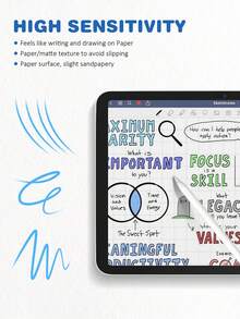 ZYONS 2 piezas Protector de pantalla para tableta, película mate tipo papel, compatible con Apple Pencil, película suave no de vidrio, anti-arañazos, cobertura de pantalla completa, anti-huellas, compatible con iPad de 11.a generación 2025 A16/ 10.a generación 10.9"/ Air 13 11 M5 M4 M3 M2 2026 2025 2024/ Pro 12.9"/ Mini 2024 - 2 piezas - Ver 5