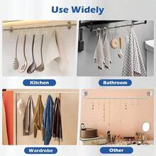 U Shaped Shower Curtain Hooks Rings,12 Pcs Durable Rust Resistant Metal Shower Hooks, Double Glide Smoothly Anti-Drop Shower Rings Shower Curtain Rod,Black - Vàng - Xem 6