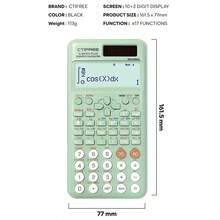 417 多功能科學計算機－專為學生考試設計，辦公室與學生的理想選擇，經濟實惠且外觀高端 - 綠色 - 查看 2