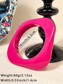 1 chiếc vòng tay thời trang màu hồng cánh sen dành cho nữ, thiết kế hình tròn và bánh răng bất đối xứng, thanh lịch và đa năng, phù hợp với phong cách trưởng thành (Độ lệch kích thước 3mm/0,11 là bình thường) - Màu Hồng Tươi - Xem 21