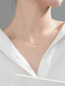 1pc Zirconia Sparkling Smile Necklace, Minimalist, Lightweight, Luxurious, Fashionable, Versatile Jewelry Suitable For Women's Gatherings, Parties, Dates, Festivals And Gifts