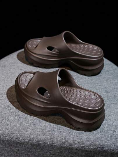 W 1双女士7厘米厚底拖鞋，防滑轻便增高凉鞋