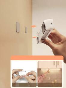 1 pieza Luz de armario con sensor de movimiento - Tira de lámpara LED de encendido y apagado automático, magnética, con batería, para armarios, gabinetes, armarios, escaleras, pasillos, salas de estudio