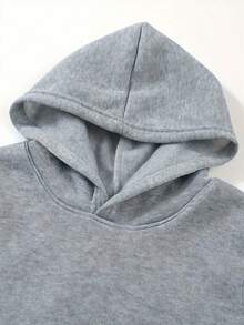 3pcs/Set Teens/Boys' Casual Solid Color Minimalist Sweatshirt Sweatshirt With Pocket, Spring/Autumn - Army Green - View 5