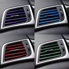 Tiras decorativas universales para rejillas de ventilación del aire acondicionado del automóvil, clips de decoración interior coloridos, accesorios interiores