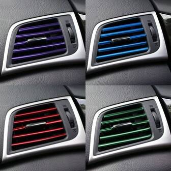 Universal Car Air Conditioning Vent Decorative Strips, Colorful Interior Decoration Clips, Interior Accessories