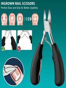 7pcs Thick Toenail Clipper Set - Wide Jaw Large Toenail Cutter, Suitable For Thick Ingrown Nails And Pedicure, Professional Sharp Heavy Duty Nail Clippers, Professional Manicure Care Kit, Unisex Travel Case, Great Gift For Friends, Boyfriends And Parents, Ideal For Halloween, Christmas