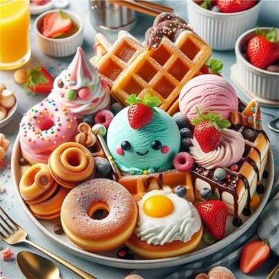 5D DIY Diamond Painting Kit - Round Acrylic Diamonds, Full Drill Home Decor, Chocolate Drink & Desserts Theme, Craft Gift For Wall Art