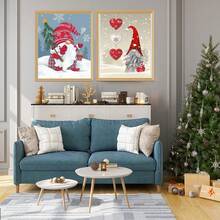 Digital Oil Painting Adult Christmas Theme, 2 Pieces DIY Hand-Painted Oil Painting Set, Suitable For Beginners And Children, Includes Brushes And Acrylic Paints, Gift For Home Decor (Santa Claus, 40 X 50 Cm, Frameless)