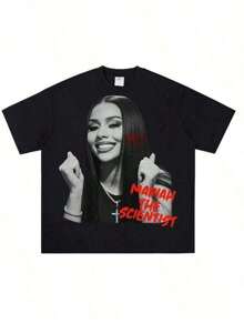 Women Men Mariah Scientist Rapper Young Hip-Hop Tee Tshirt, Women Tee Classic Free Thugs Print Round Neck Short Sleeve T-Shirt Y2K Vintage Streetwear Graphic Oversized Cotton Women Tops-- |   Exquisite Design |     Loose And Comfortable |     Easy To Match | - A14 - View 2