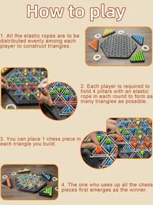 1 套 23 厘米/9 英寸随机颜色链条问答游戏，2-4 人游戏，成人家庭游戏，弹力带游戏，家庭之夜互动益智游戏，旅行棋盘游戏（不含游戏说明） - 彩色 - 查看 5