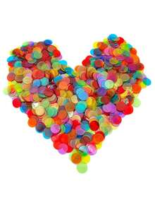 200pcs- 25mm- Bingo Chips Counters - Transparent Counting Game Chips - Clear Plastic Math Markers&Classroom&Mixed Color Bingo Chips Games Bingo Cards Gift Bag Filler - Multicolor - View 7