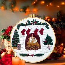 Christmas Embroidery DIY Kit [Bells/Red Truck/Christmas Tree], Includes Embroidery Frame, Needle, Thread, Printed Fabric, Beginner Cross Stitch Set, Christmas Decor Handmade Gift, Limited Time Offer