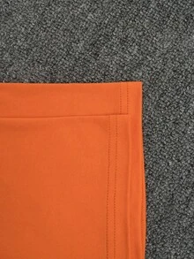 Áo thun nữ Y2K cổ tròn tay ngắn màu trơn độc đáo, nhẹ và thời trang - trái cam - Xem 6