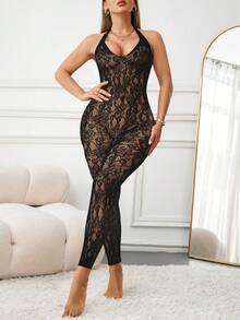 Đồ lót gợi cảm, đồ lót lưới liền thân cho nữ, đồ lót babydoll lưới co giãn, đồ lót xuyên thấu quyến rũ. - màu đen - Xem 2