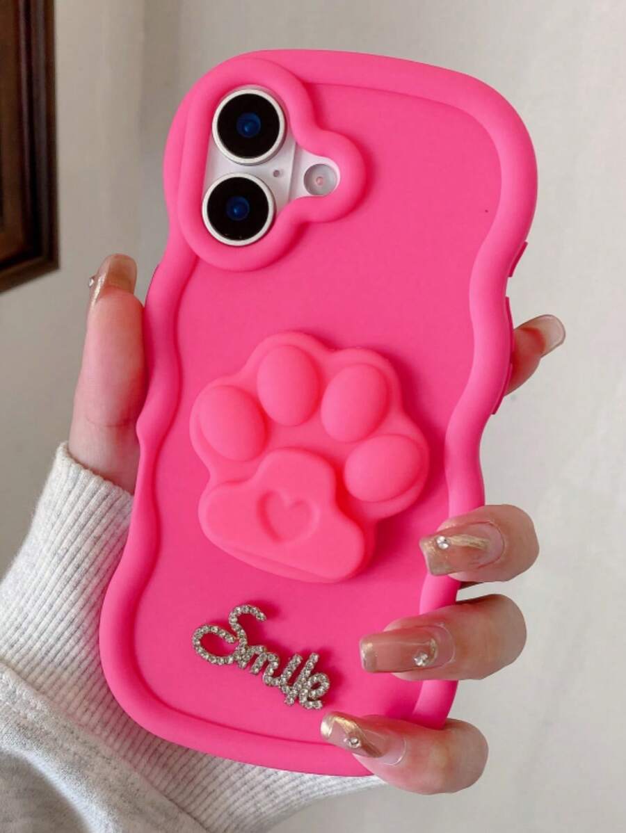 (带挂绳) 可爱猫爪 & 马卡龙手机壳 + 腕带，适用于 17 Pro Max/16 Pro Max/15 Pro Max/14 Pro Max/13 Pro Max/12 Pro Max/11 Pro Max/XS Max/7/8 Plus、Honor，防水防震防摔防刮