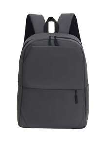 Men's Waterproof School Backpack, Stylish, Simple And Practical - Grey - View 2