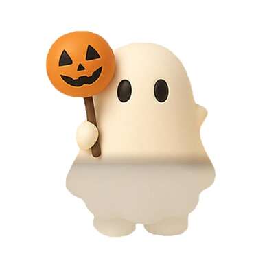 1pc/6pcs Halloween Ghost Figurine Stickers For Cellphone Decorations 3D White Plastic Ghost Figure Mobile Phone Hanging Ornament