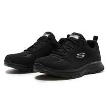 Skechers 男士綁帶輕量運動跑步鞋，舒適透氣緩震休閒鞋 8790230-BBK - 純黑色 - 查看 8