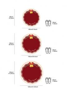 Weihnachts-Kristall-Samt-Rundteppich, rutschfest und leicht zu reinigen, angenehm zum Sitzen, Weihnachts-Teppich für Feststimmung, geeignet für Wohnzimmer/Esszimmer/Schlafzimmer/Eingangsbereich