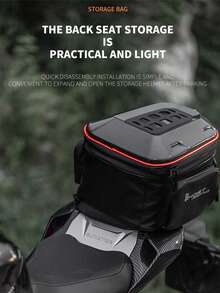 Expandable Motorcycle Helmet Storage Bag – LED Strip (No Battery), Waterproof, Multi-Functional - Black - View 6