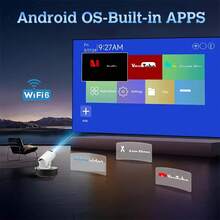 Wireless Projector With Built-In Speaker, WIFI Connection Video Projector, Screen Mirroring, Keystone Correction, Compatible With 1080P, Supports Audio, Image, Video, Suitable For Smartphones, Laptops, Home Theater And Outdoor Camping - View 8