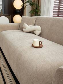 1 件雪尼尔人字纹沙发套，时尚奢华沙发保护套，装饰防滑防尘防刮沙发套，适合所有季节、卧室、客厅、书房、办公室 - 米色 - 查看 9