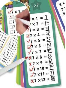 15pcs Reusable 0-12 Multiplication Table Math Learning Cards For Children - Multicolor - View 10