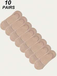 10/12 双女士结饰简约船袜隐形袜，防滑透气针织面料，适合春夏季休闲通勤运动返校礼物 - 彩色 - 查看 7