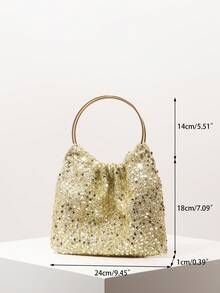 Bolso elegante para mujer, para fiesta de boda, bolso con lentejuelas, bolso para baile de graduación, accesorios para baile de graduación, artículos de boda, bolso elegante para mujer (patrón aleatorio)