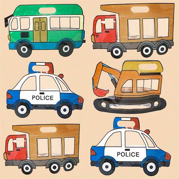 10pcs Construction Vehicle Candy Bag Snacks Sealed Car FireTruck Plastic Bag For Home Birthday Party Decor Gift Zipper Bag