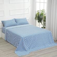 Best Season 4 Piece Bed Sheet Set - Full Size - Soft Microfiber Bedding Sheet Set, Deep Pocket, Stain, Fade & Wrinkle Resistant (Plaid Black & White), Luxury Comfortable - 藍白格子 - 查看 12
