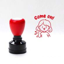 1 套英语和德语教师印章，彩色鼓励短语，用于评分、家庭作业、课堂管理，耐用 ABS 材料 - 非常适合学校和办公室使用