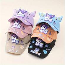 1 Stück Sanrio Kuromi 2025 Neue Baseballkappe, Cartoon Niedlicher Hut, Snapback, Sonnenschutz, geeignet für Frauen, Partys, Treffen und tägliche Unterhaltung, Geschenk, Niedliches Geschenk