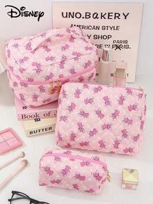 Disney 1个正品绗缝化妆包，大容量便携化妆包，化妆工具收纳包，护肤品及化妆品整理包，家居收纳包，可爱多功能化妆包，钱包，笔袋，拉链袋，护肤品收纳包 - 彩色 - 查看 10