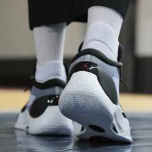 Nike Jordan Zoom Separate PF Doncic Round Toe Lace-Up Fabric & Synthetic Leather TPU Cushioned Non-Slip Durable Supportive Mid-Top AirZoom Basketball Shoes, Men, Black & White - Black/White - View 5