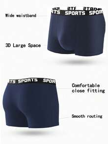 7-PCS Comfortable Men's Boxer Shorts, Cool And Breathable In Summer, Men's And Women's Underwear With Simple Letter Style, Multi-Color Loose Fit Suitable For Daily Leisure - Machine Washable