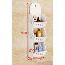 1 pezzo Mensola da parete per il bagno senza foratura per gel doccia e cosmetici, organizer a due ripiani con ganci, accessori per il bagno - Multicolore - Visualizzare 8