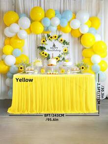 4pcs/1pc Pleated Solid Color Tableskirt, Suitable For Rectangular, Square, Round Tables, Ruffled Tablecloth, Wrinkle-Resistant And Easy To Clean, Applicable For Birthday Cake Table Decor, Banquet And Wedding Party, Bridal Shower, Various Party Celebrations